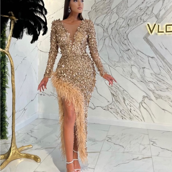 Gal Meets Glam Liza‎ Print Charmeuse Midi Dress